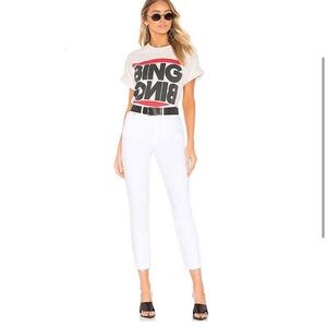 GRFRND Karolina High Rise‎ Straight Crop in White Flag. Size 27 NWT